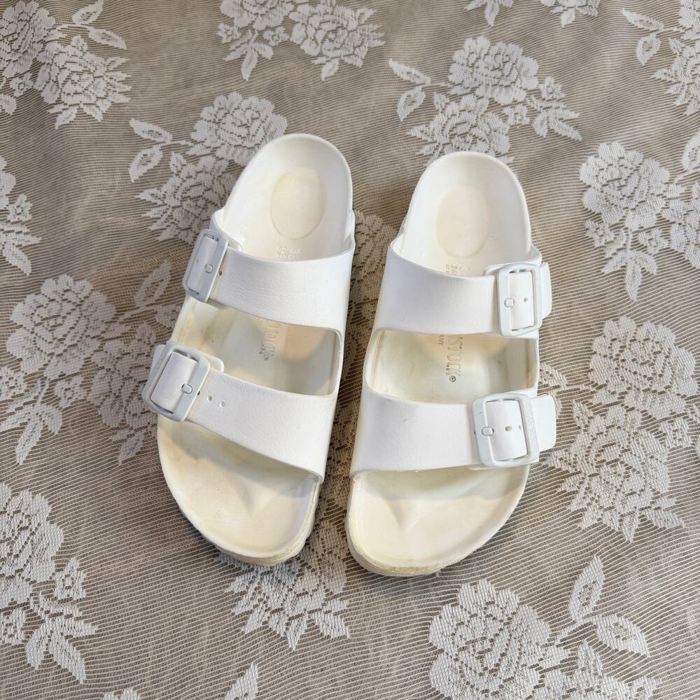 Birkenstock White EVA Arizona Sandals Size 38